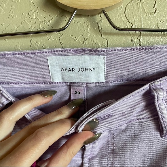 Dear John BLAIRE HIGH RISE CUFFED SLIM STRAIGHT JEANS ORCHID PETAL - Picture 8 of 10